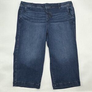 Torrid Weekend Wide Leg Crop Plus Size 3X Elastic Waist Super Soft Denim Jeans